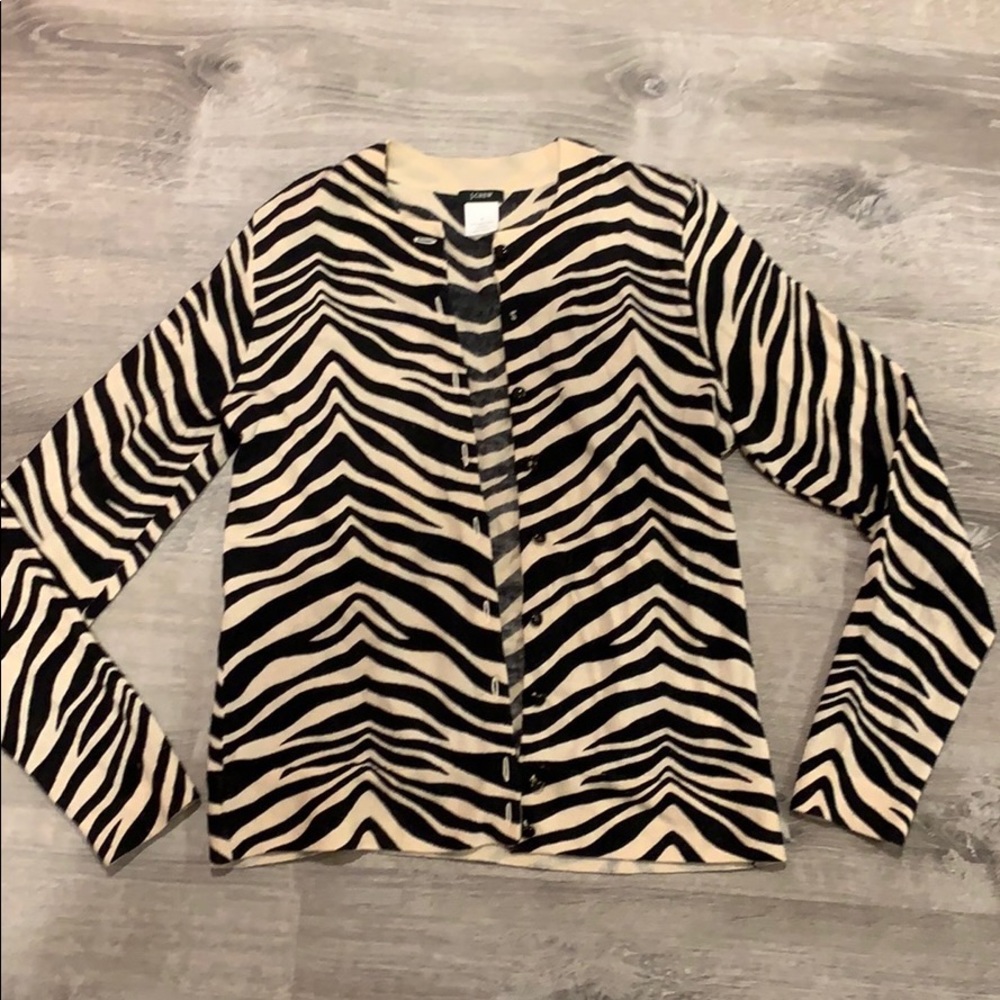 JCrew. Zebra cardigan. Size small